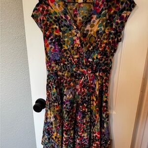 Presley Sky Multicolor Polka Dot Silk Dress